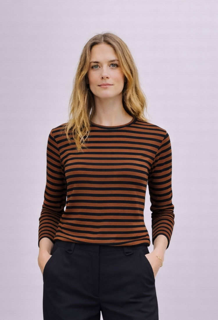 חולצת לו פסים חום שחור