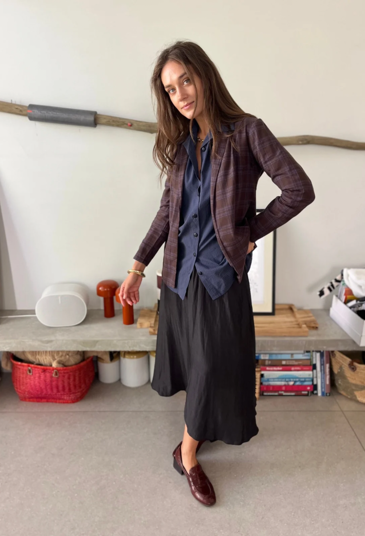 Sue smoky black maxi skirt