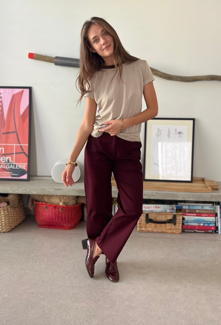 Bordeaux Yuzi cotton pants
