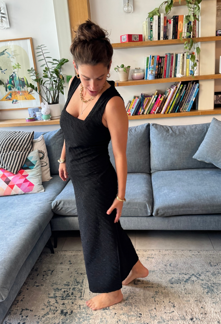 Anna black sleeveless maxi dress