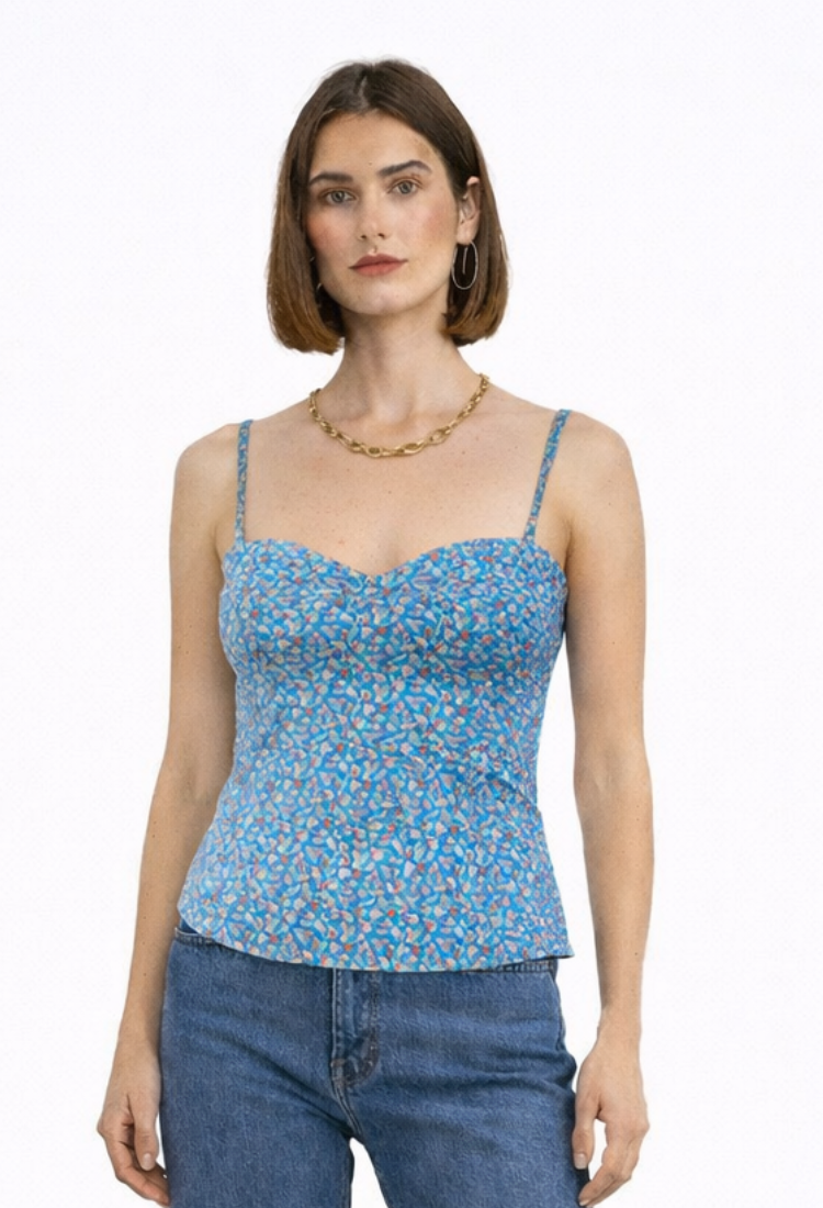 Zoe light blue floral top