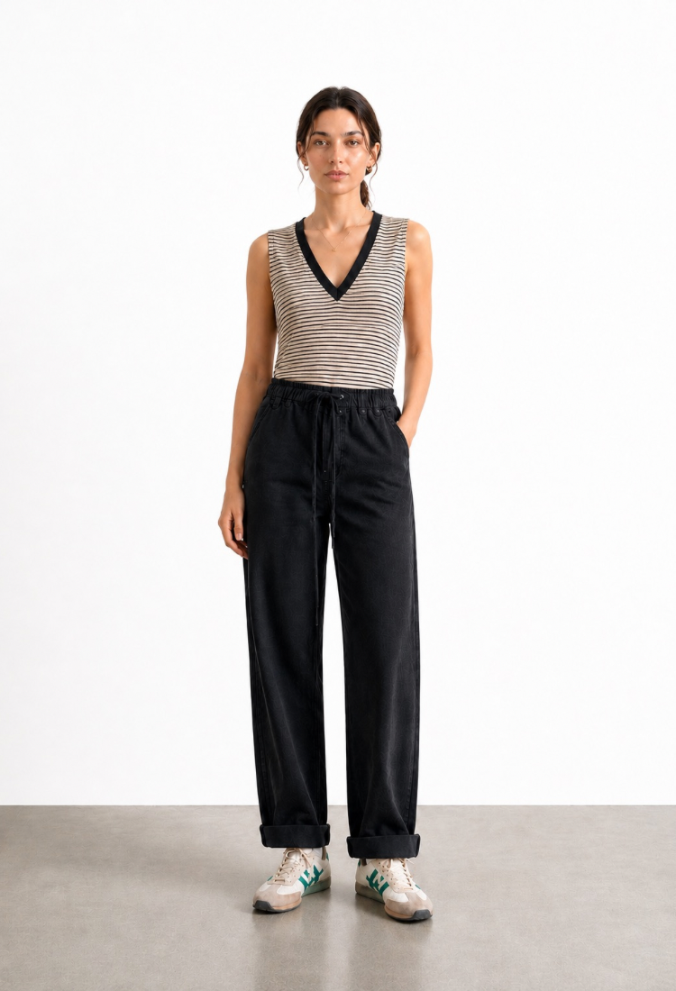 Elli off white and black stripes sleeveless shirt