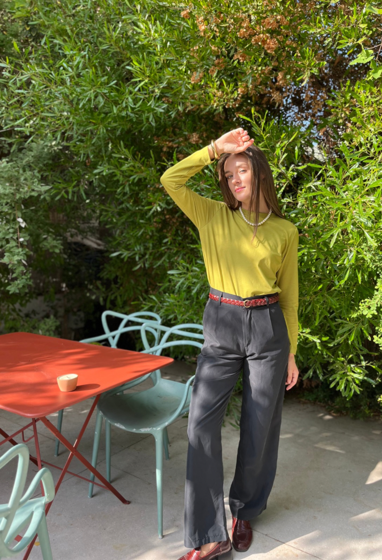 Billy Mustard Green shirt