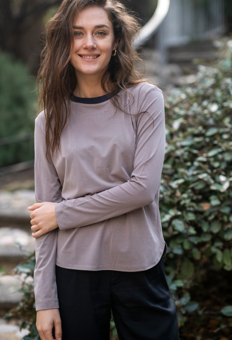 Light gray cotton lou shirt