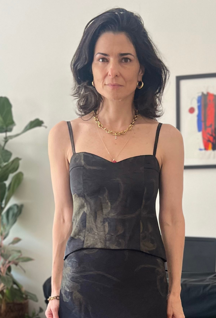 Zoe black with flower print top