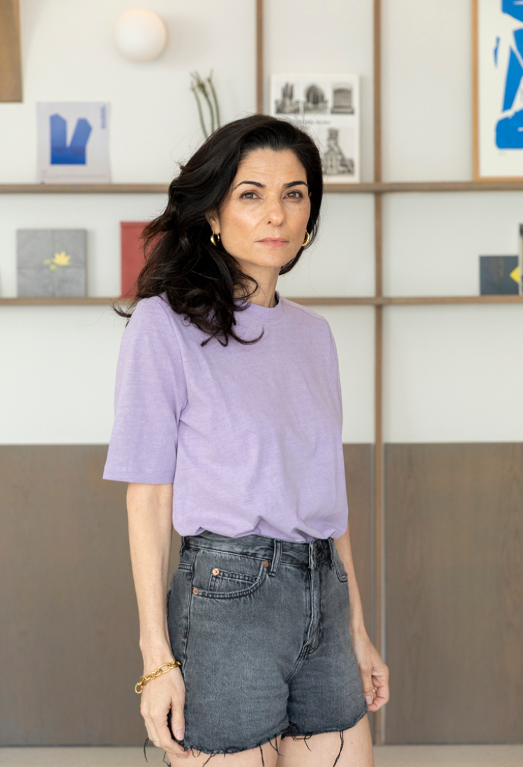 Billy light purple wash cotton t- shirt