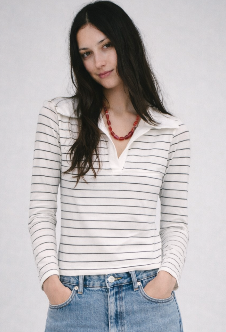 חולצת אלכס פסים לבן כחול