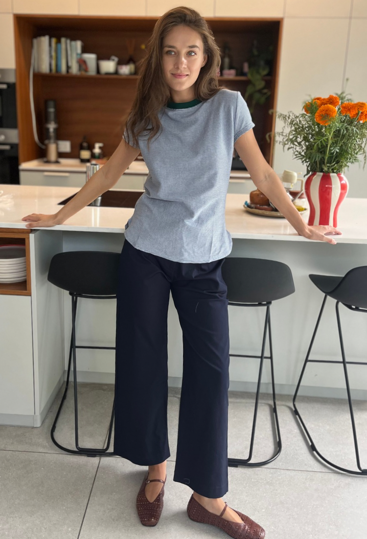 Blue Yuzi cotton pants