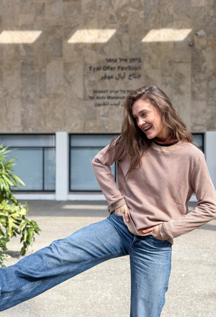 Ori light brown waffle sweatshirt