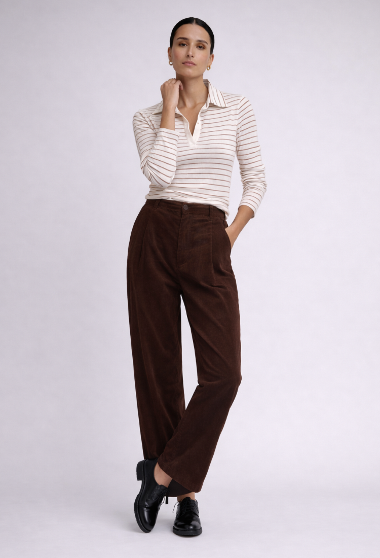 Alex white and blue stripes polo shirt