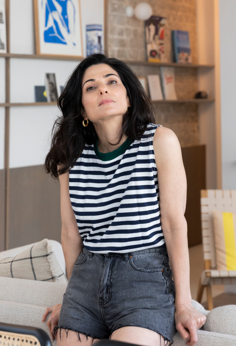 גופיית לורי פסים לבן כחול