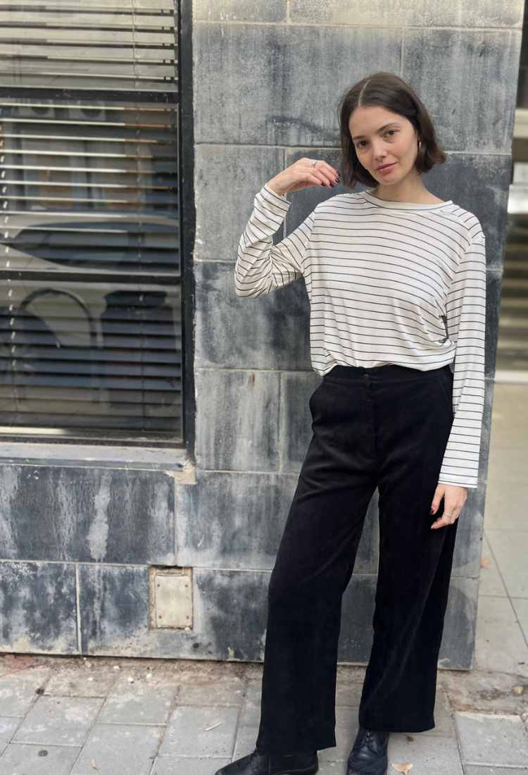 חולצת בילי פסים לבן כחול