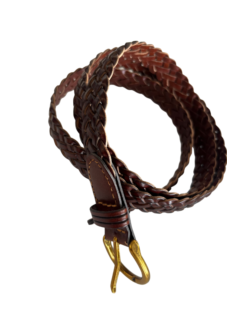 Niki brown braided belt