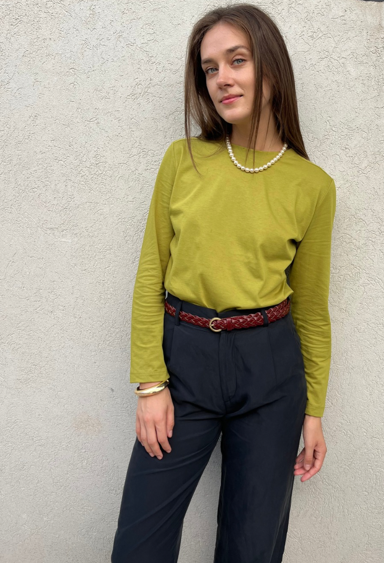 Billy Mustard Green shirt