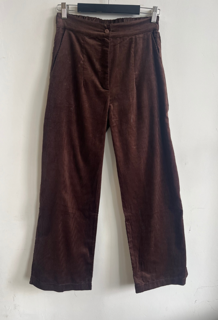 Dark chocolate Yuzi light corduroy pants