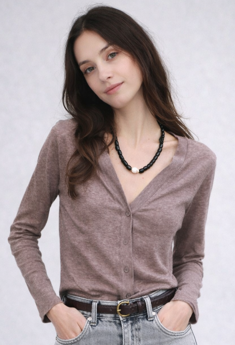 חולצת/עליונית עלמה חומה