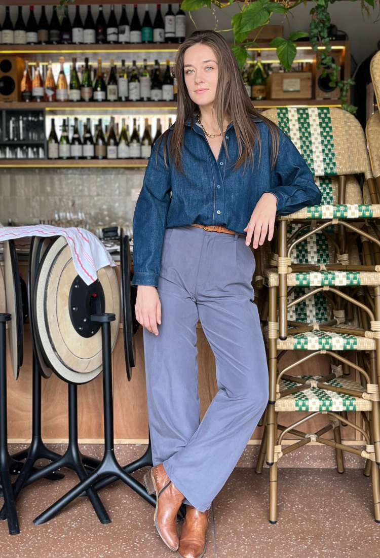 חולצת אורי ג׳ינס כחול כהה