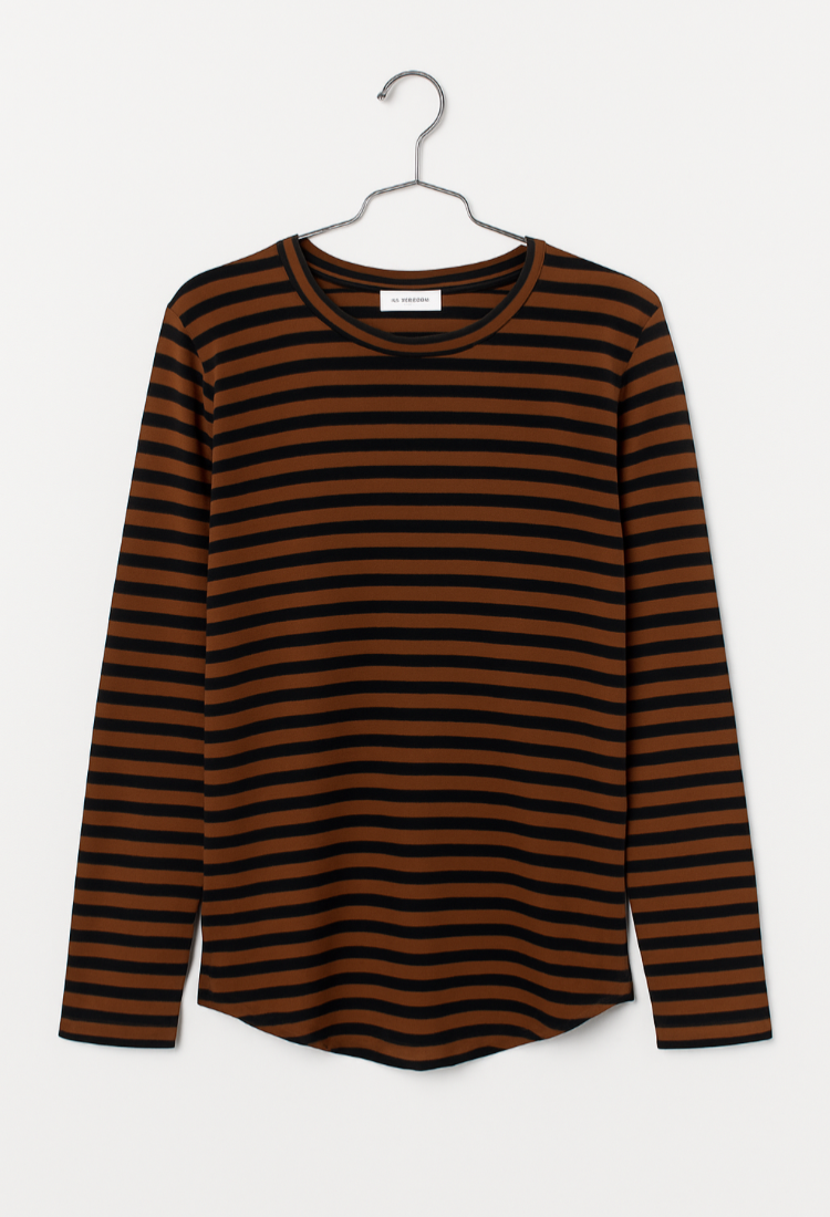 Brown and black stripes cotton lou shirt