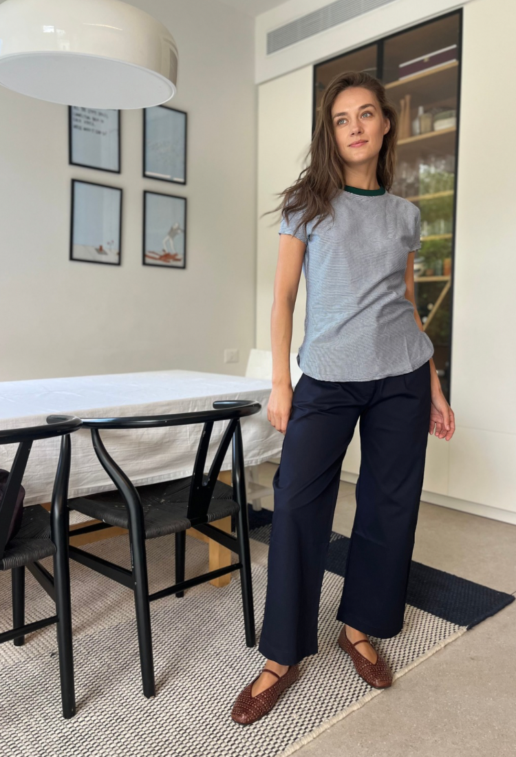 Blue Yuzi cotton pants