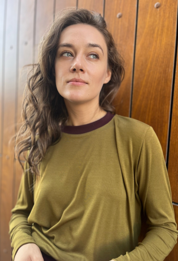 Lori olive green shirt