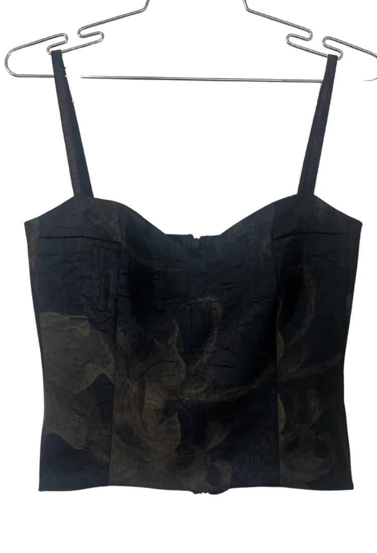 Zoe black with flower print top