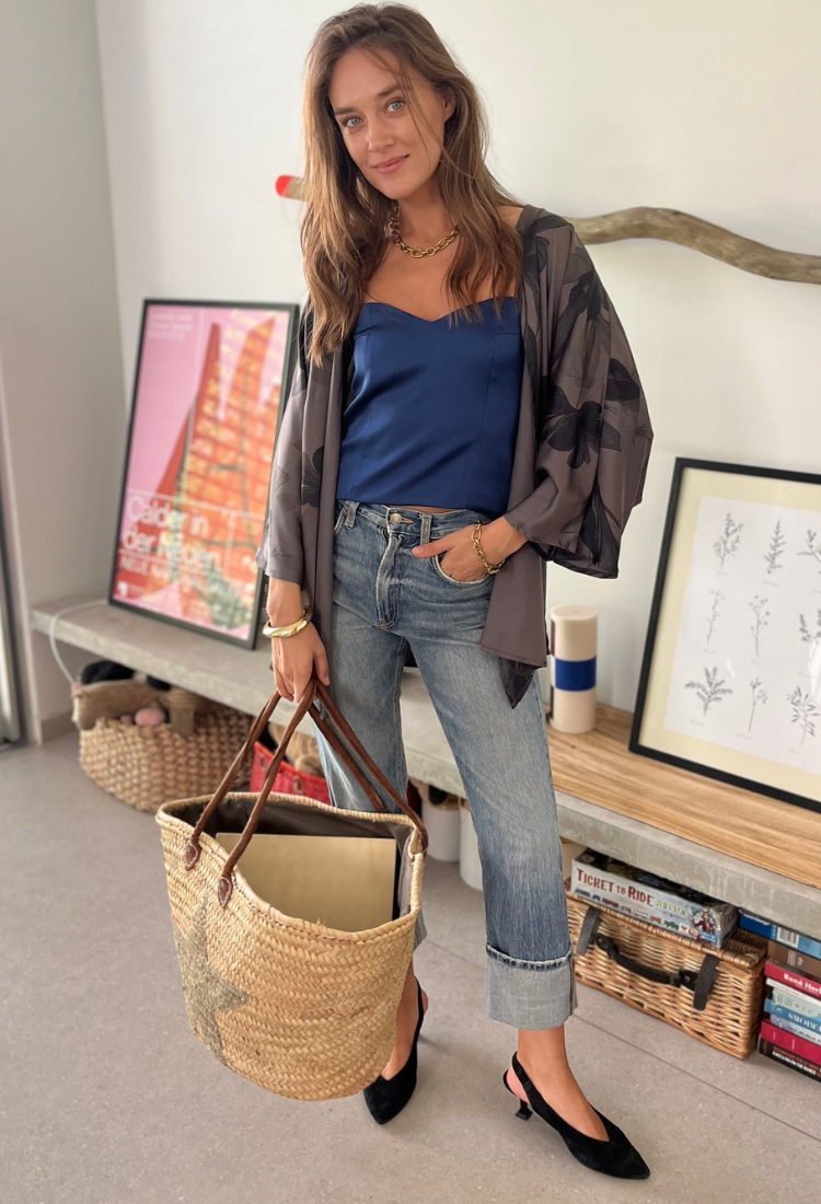 Adi kimono- our new gray floral print kimono