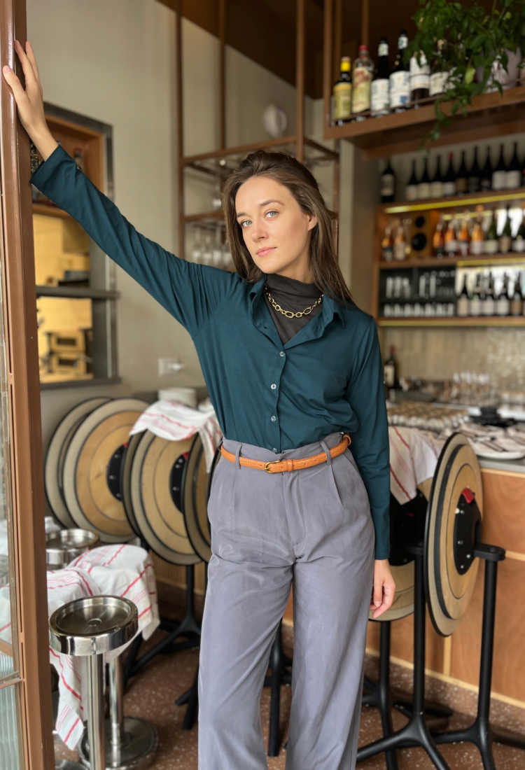 Adi patrol blue button down shirt