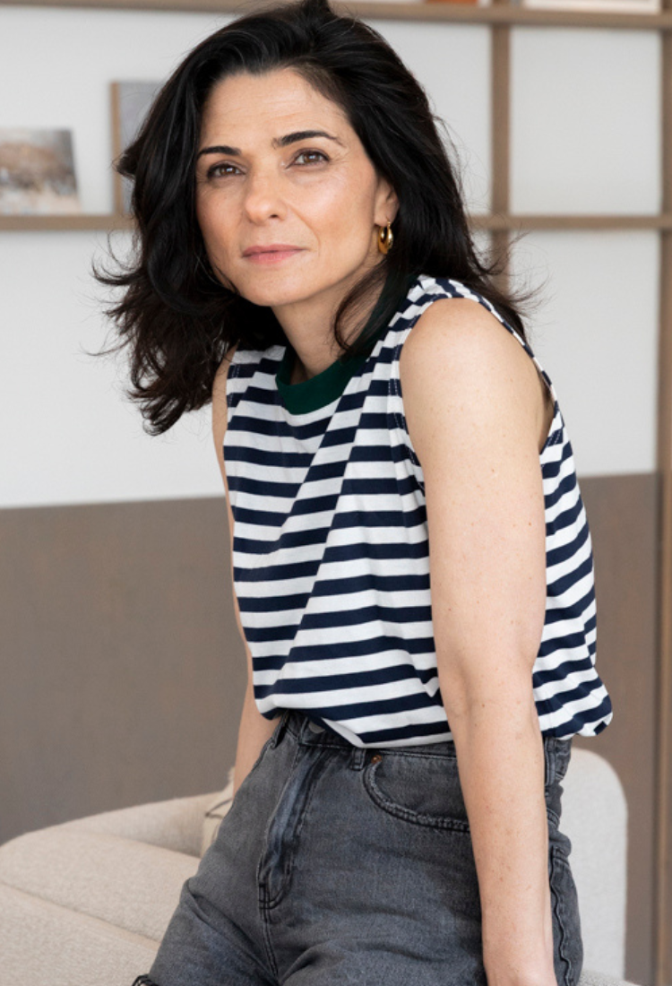 גופיית לורי פסים לבן כחול