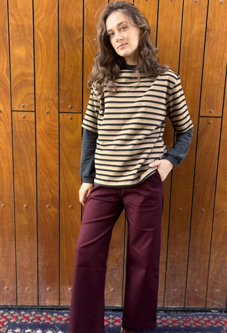 La Marinière brown and black stripes shirt