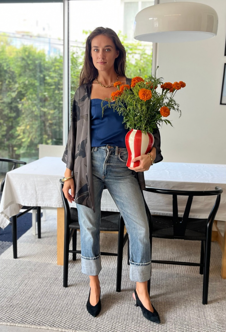 Adi kimono- our new gray floral print kimono