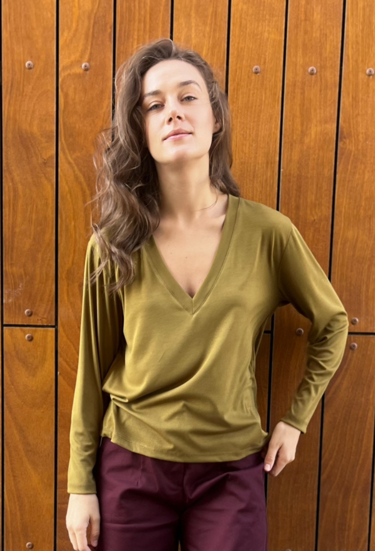 Elli olive green shirt