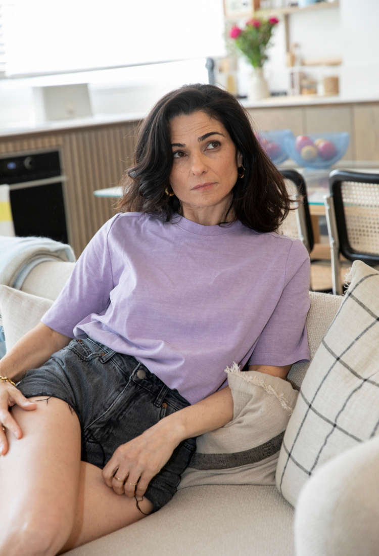 חולצת בילי שרוול קצר  סגול ווש