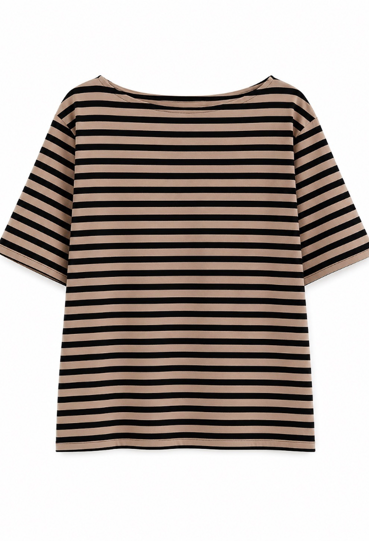 La Marinière brown and black stripes shirt
