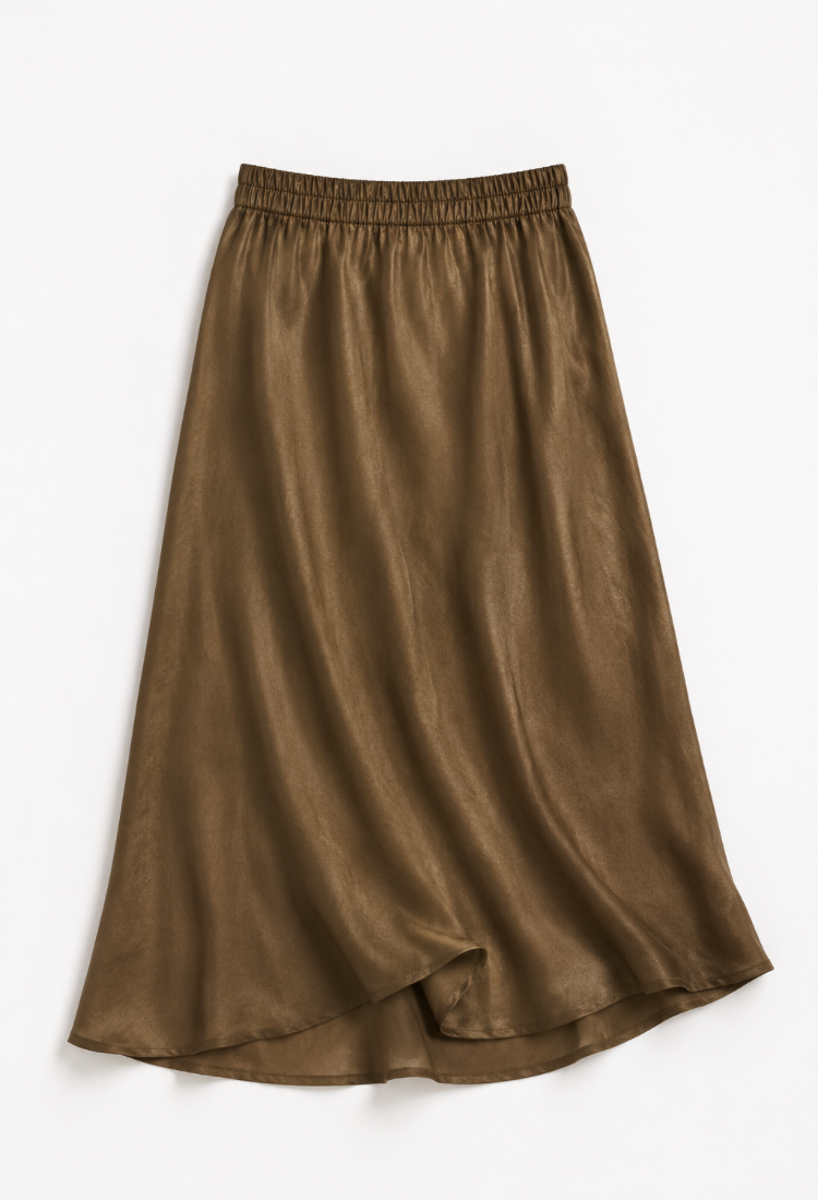 Sue smoky olive brown maxi skirt pre order arrive on the 15/6