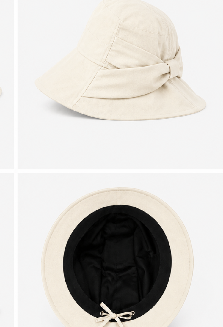 Wide hat off beige