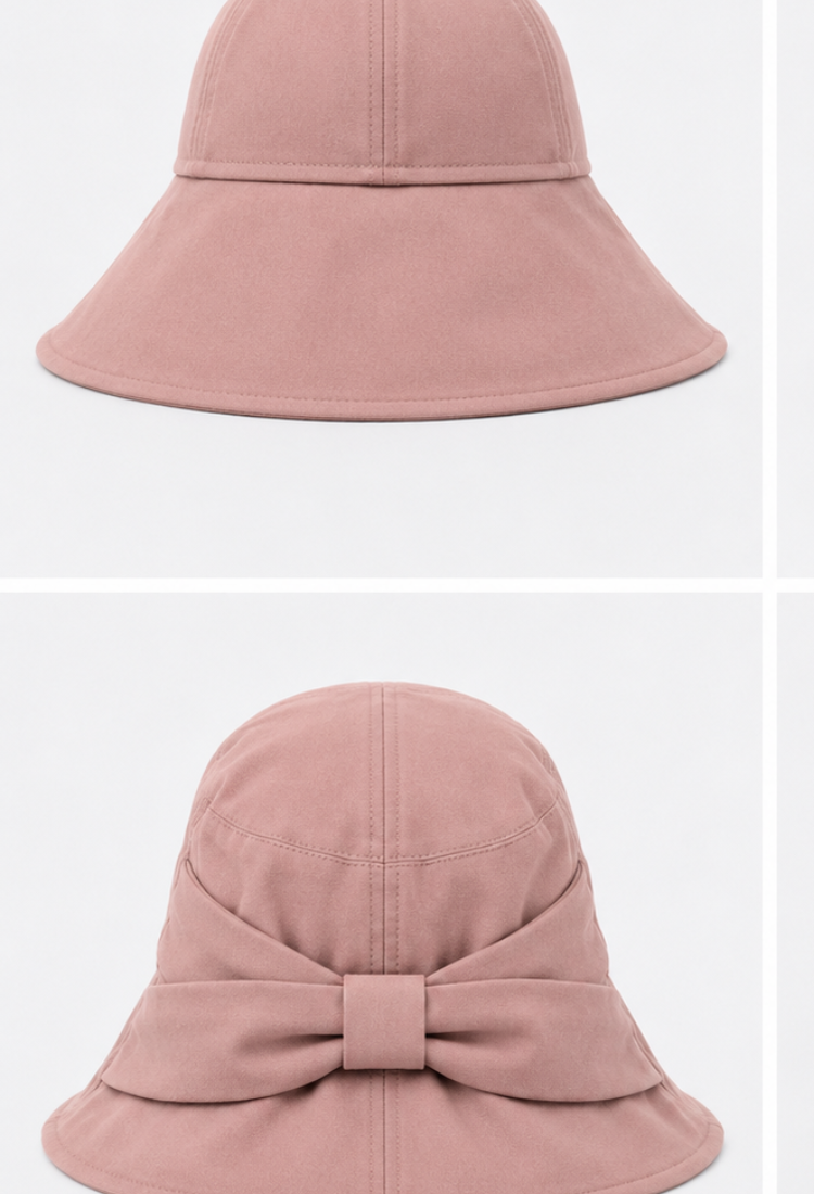 Wide hat smoky pink