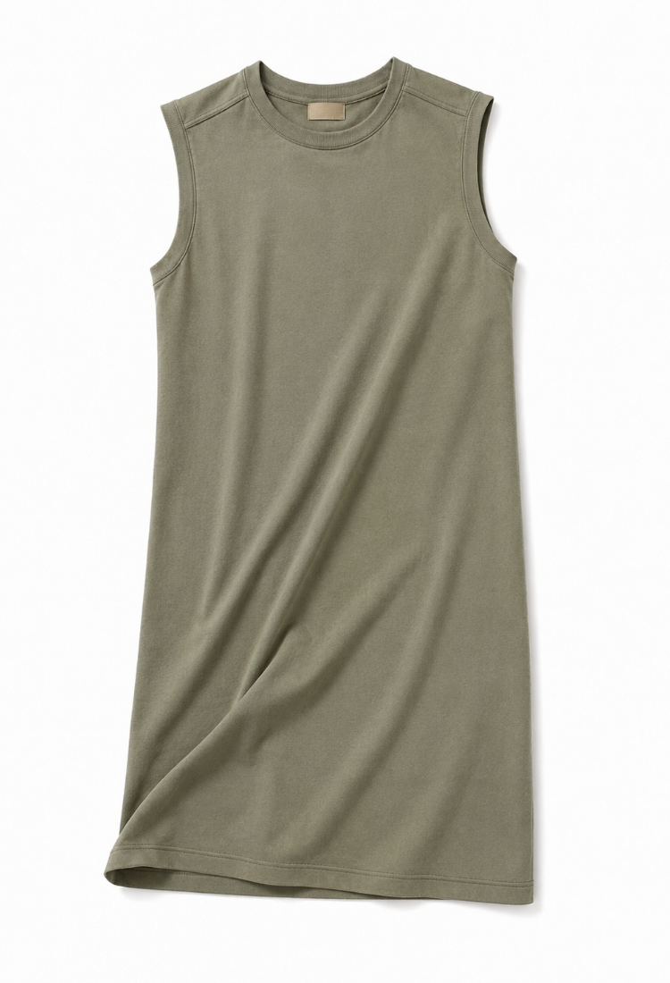 Billy wash olive gray cotton dress pre order arrive at 03/07
