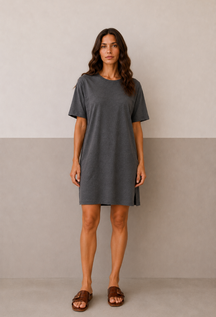 Adi dark gray T-shirt dress