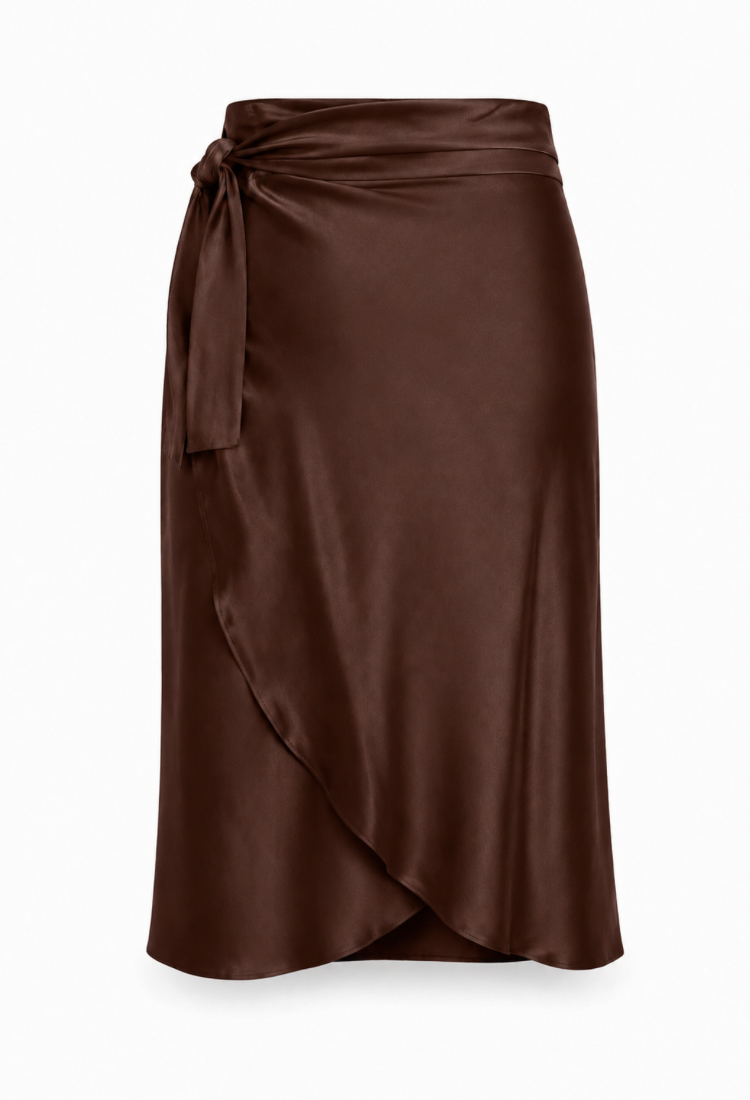 Lee chocolate brown wrap mini skirt