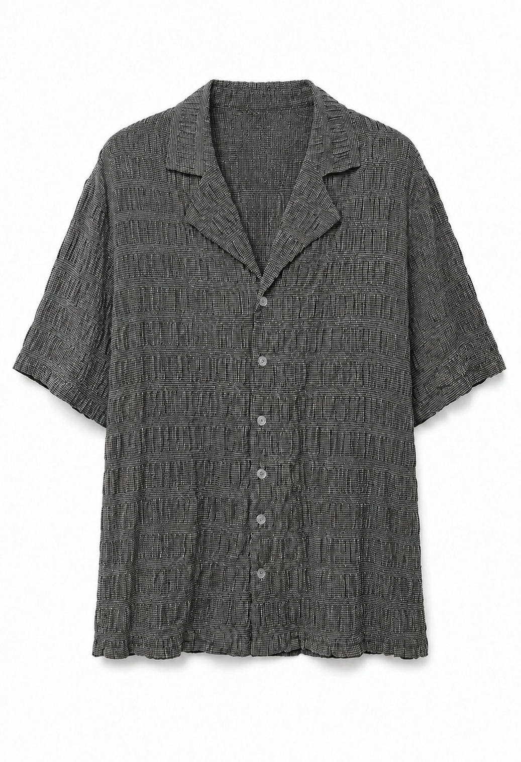 Aya black and white checked button down shirt