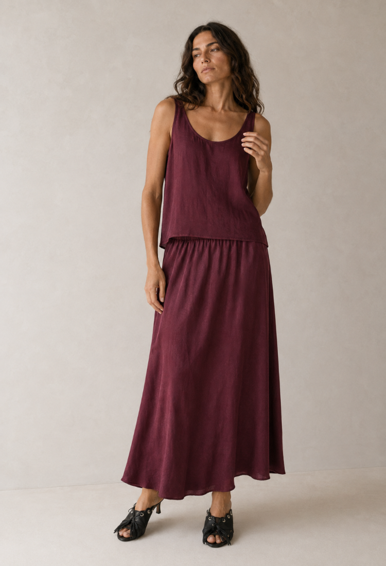 Lily Bordeaux sleeveless shirt