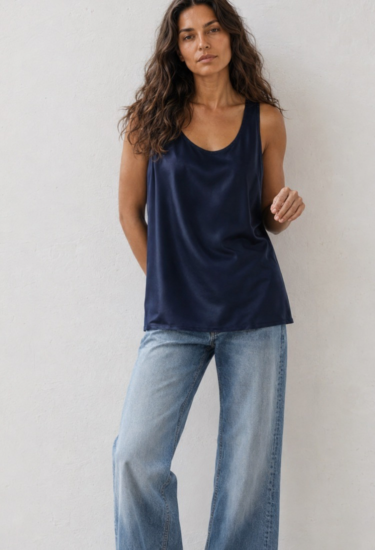 Lily dark blue sleeveless shirt