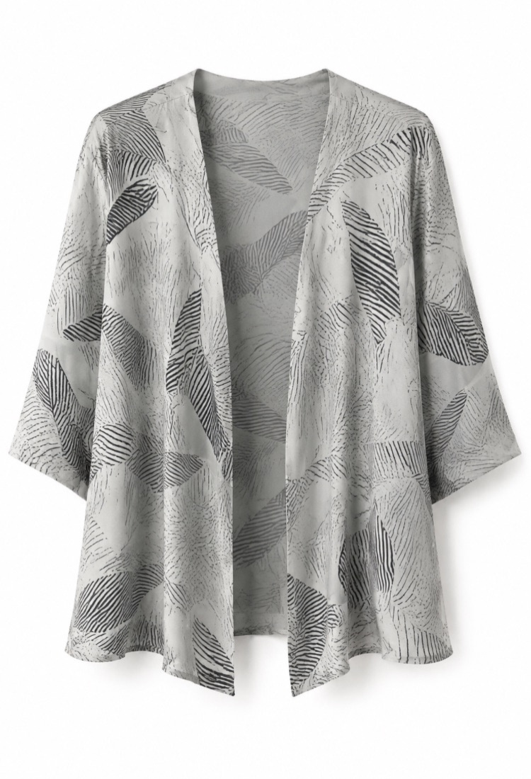Adi kimono stone with blue leaves print