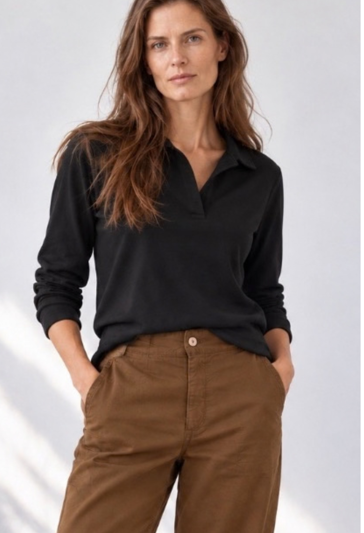 Pre order -30/10 Alex polo smoky black long sleeves shirt