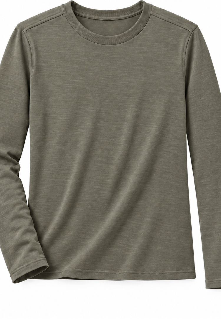 Pre order -1/11 Billy wash olive gray slub cotton shirt