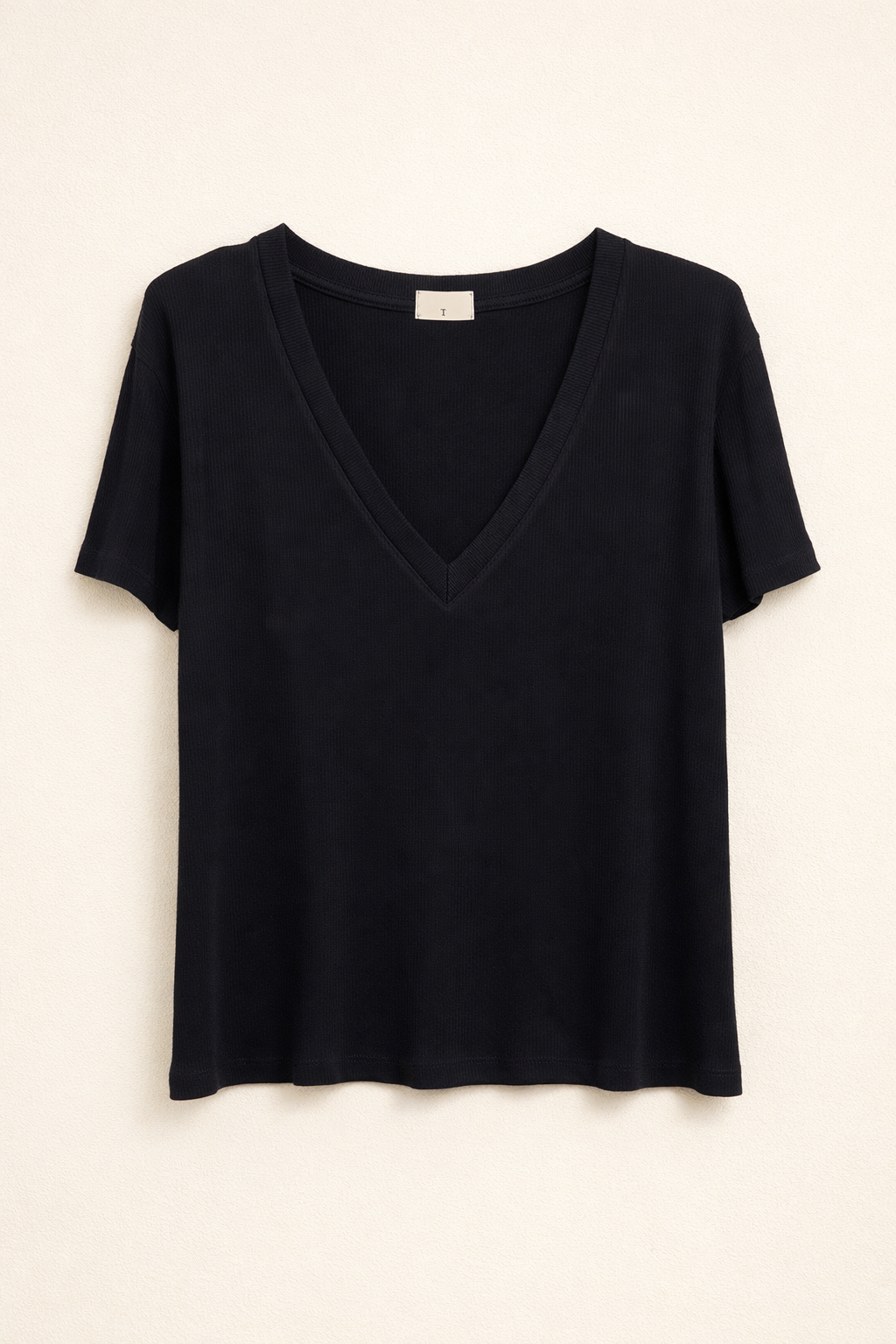 Elli black rib shirt