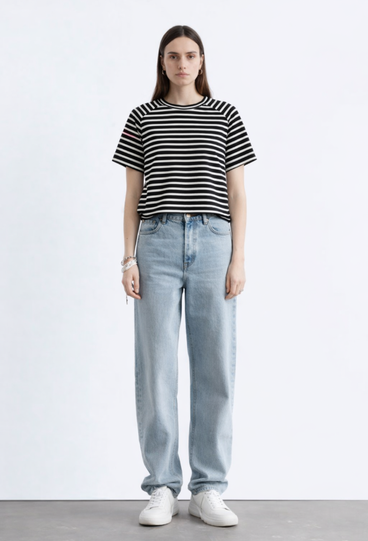 חולצת בילי פסים לבן שחור