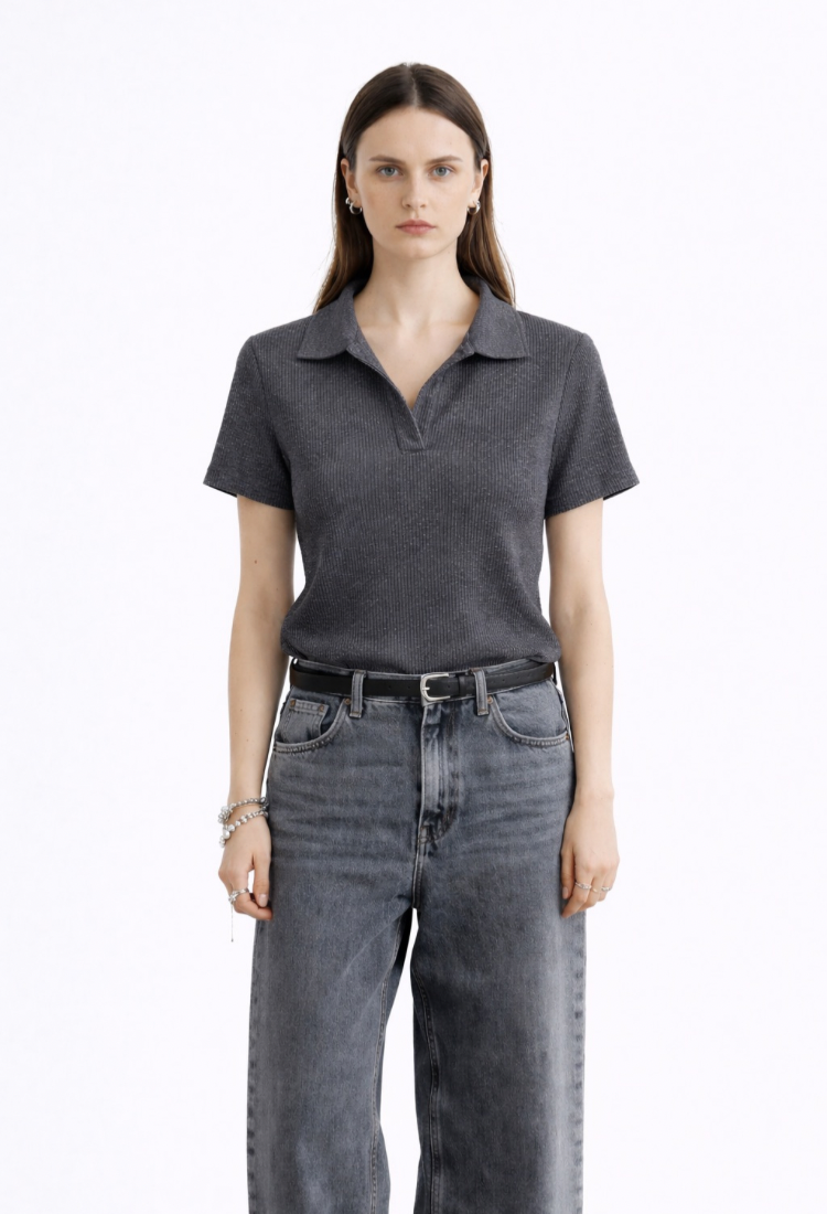 חולצת אלכס ריב אפור