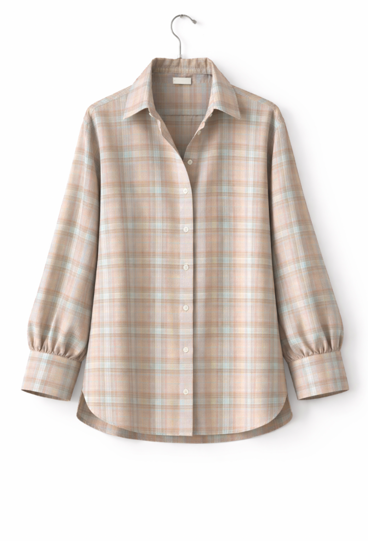 חולצת ניל משבצות ורוד בייבי עם צהוב-הזמנה מראש תאריך הגעה 25/3