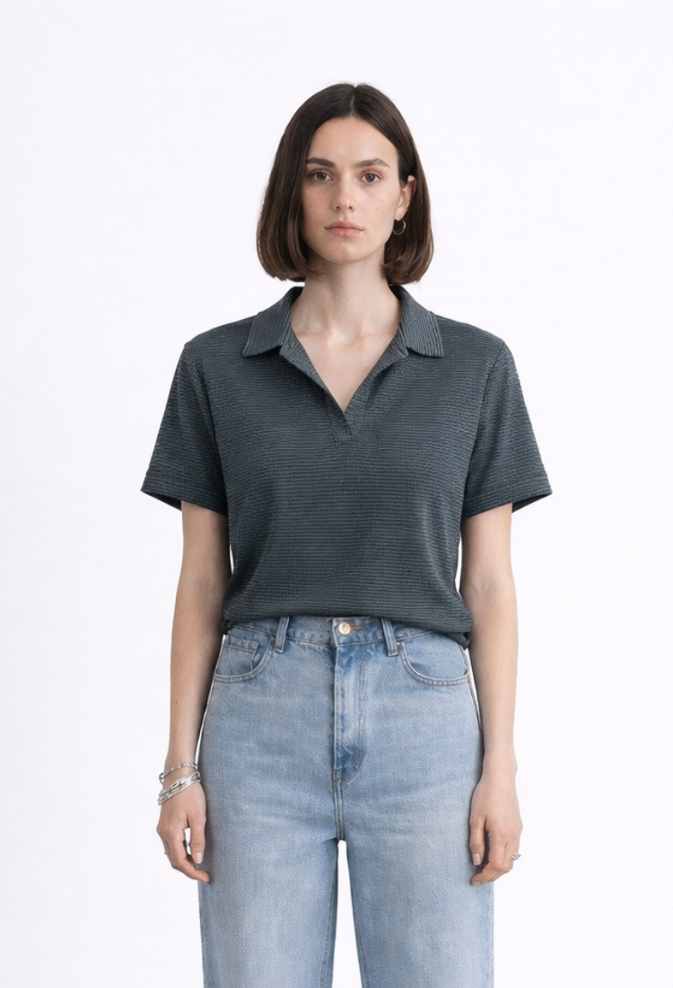 חולצת אלכס פסים אפור ירוק